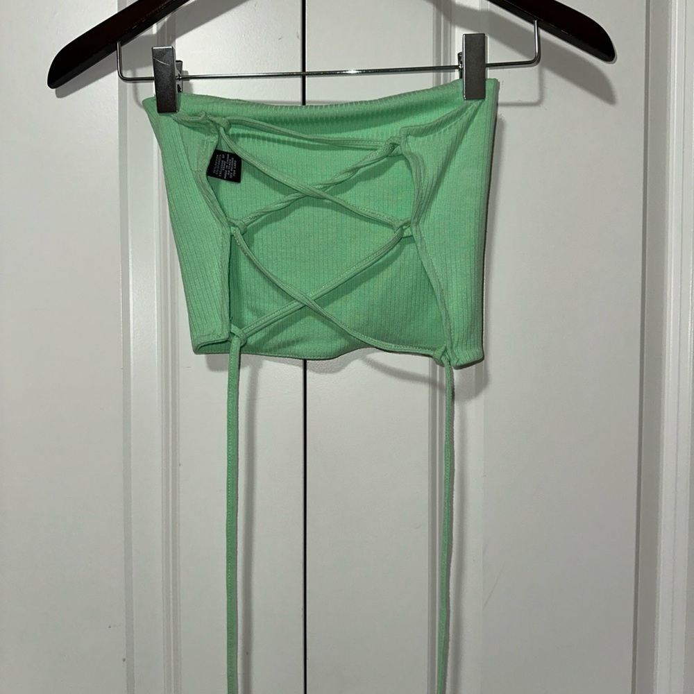 Rue 21 Lightweight Strappy Back Tube Top M Green - Picture 3 of 3